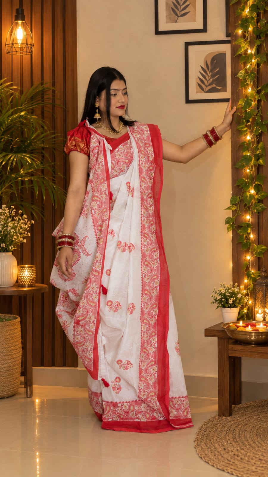 block-print saree